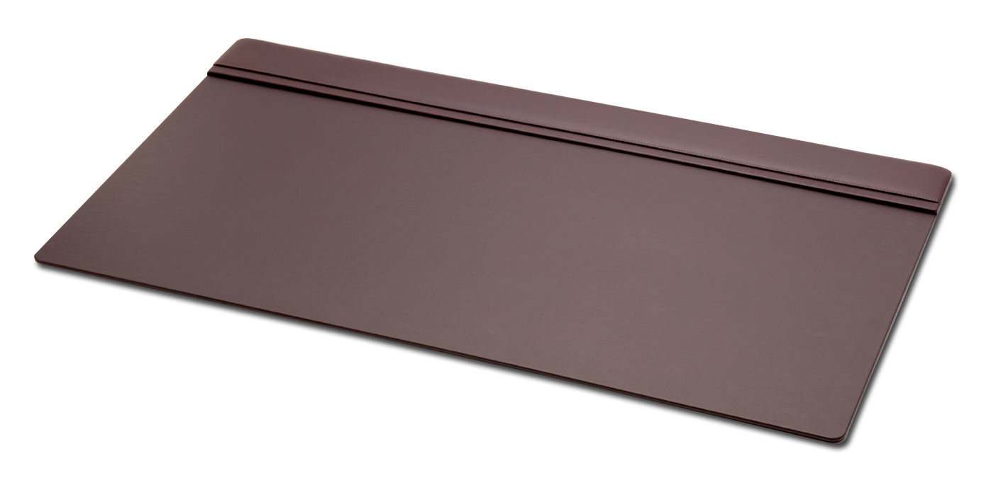 Chocolate Brown Leather Desk Pad  With   Top-Rail  WAUCUST77090